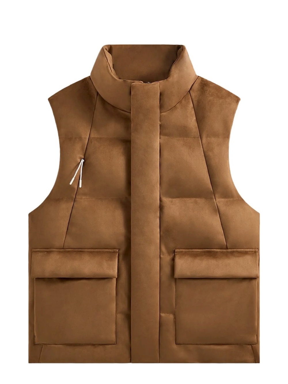 Kith Brown Quilted Puffer Vest with High Collar